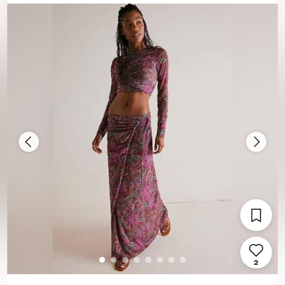 Free People Dresses & Skirts - NWOT FREE PEOPLE SUPERNOVA WRAP SKIRT IN FIESTA SIZE MEDIUM